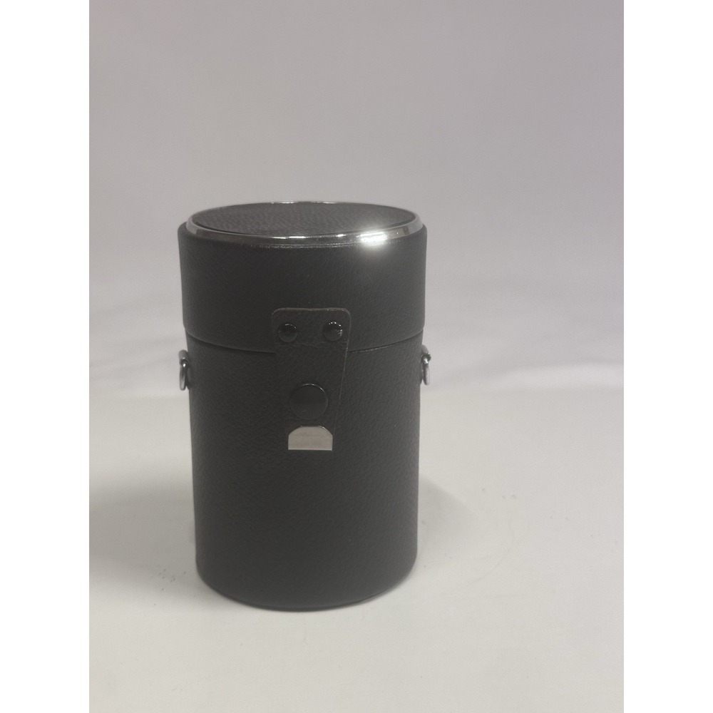 Vintage Camera Lens Carrying Case Hard Shell Black Round Storage Case